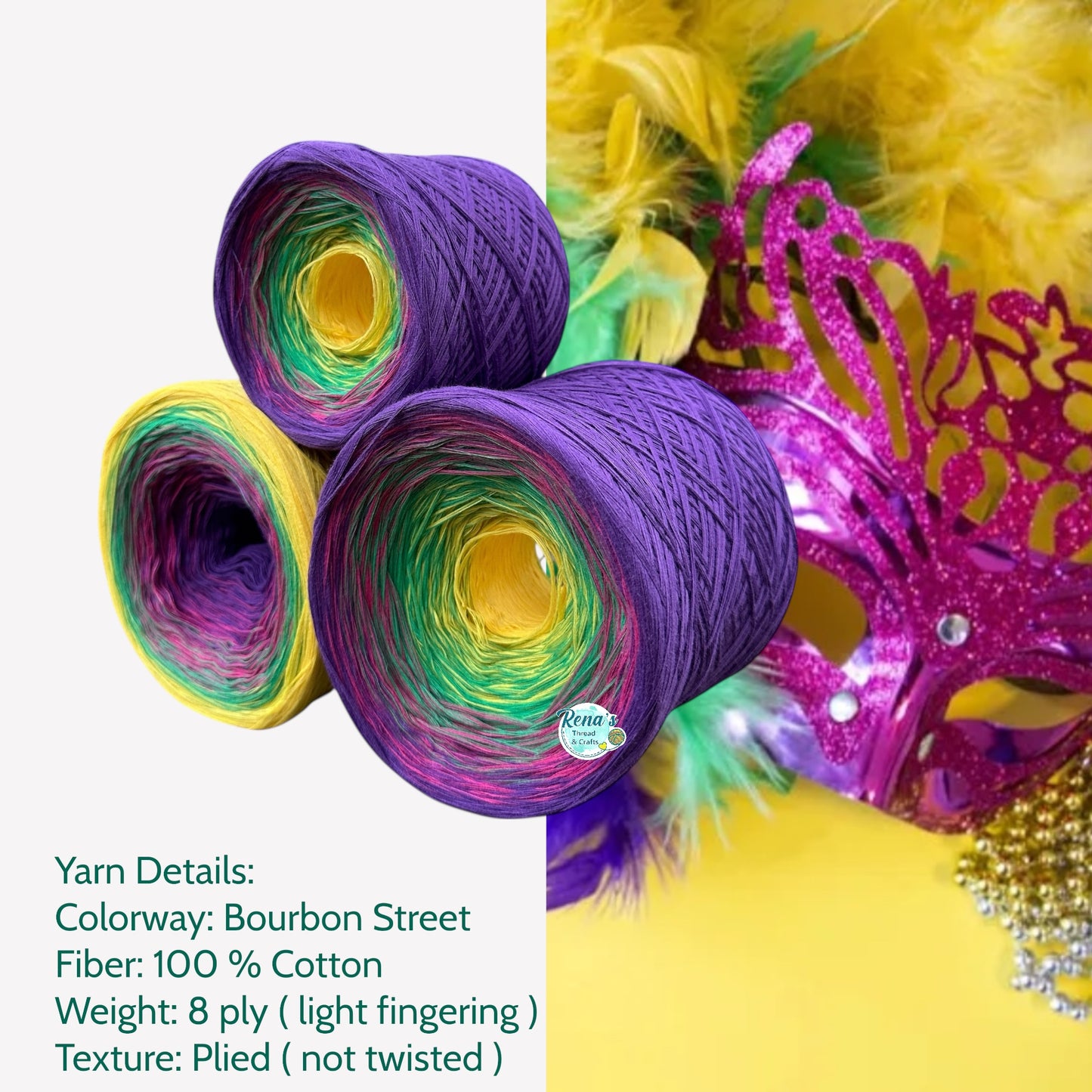 Bourbon Street, Gradient Cotton Natural Fiber Yarn