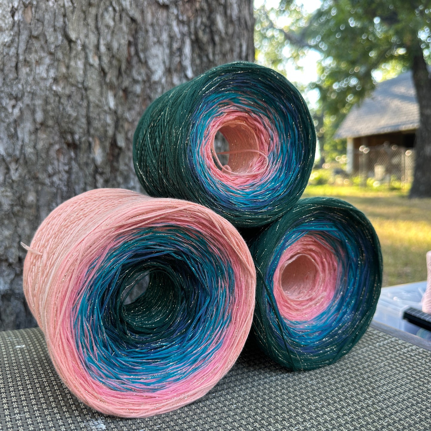 Celestial Lake Sparkle, Gradient Yarn With Sparkle