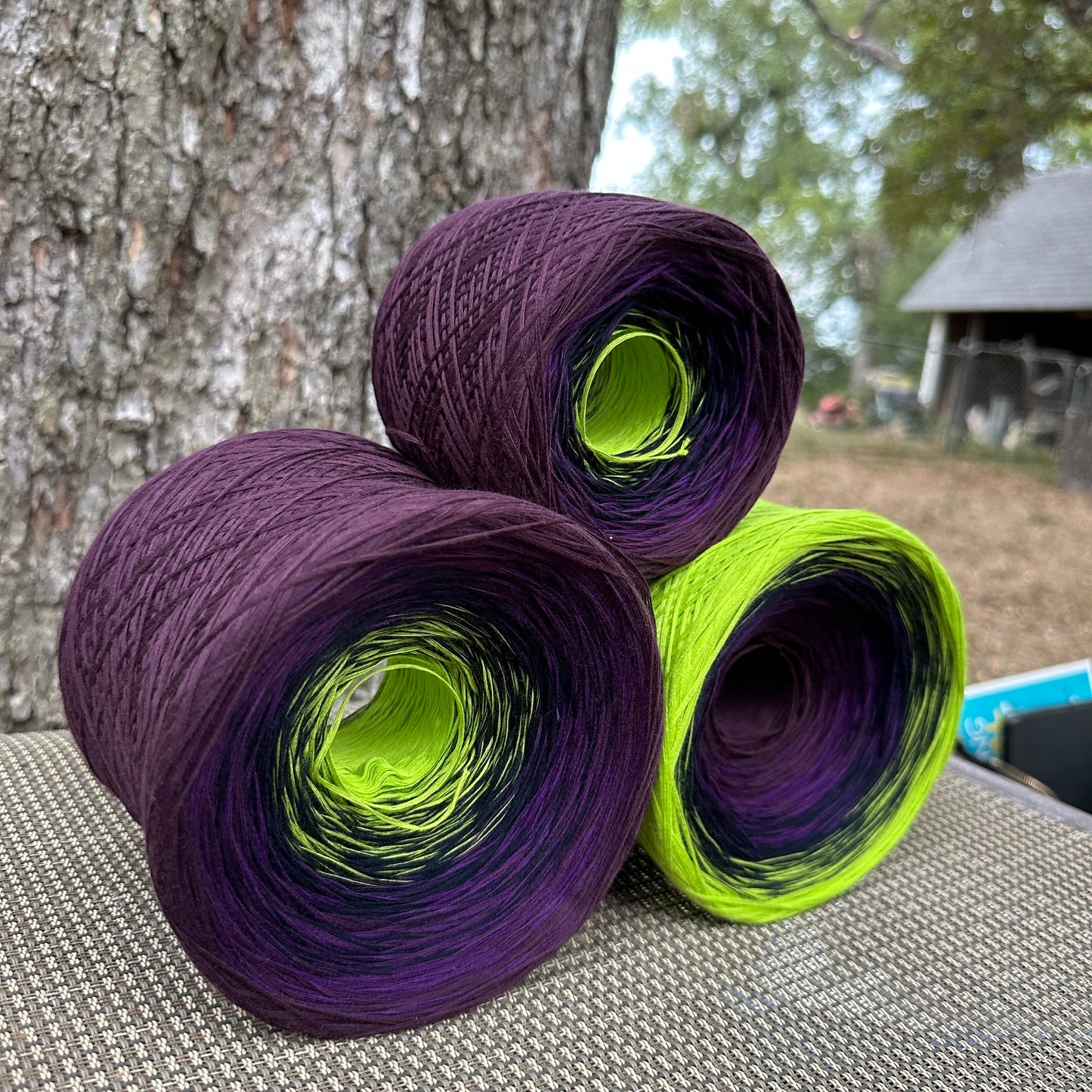 Electric Plum, Gradient Cotton Natural Fiber Yarn