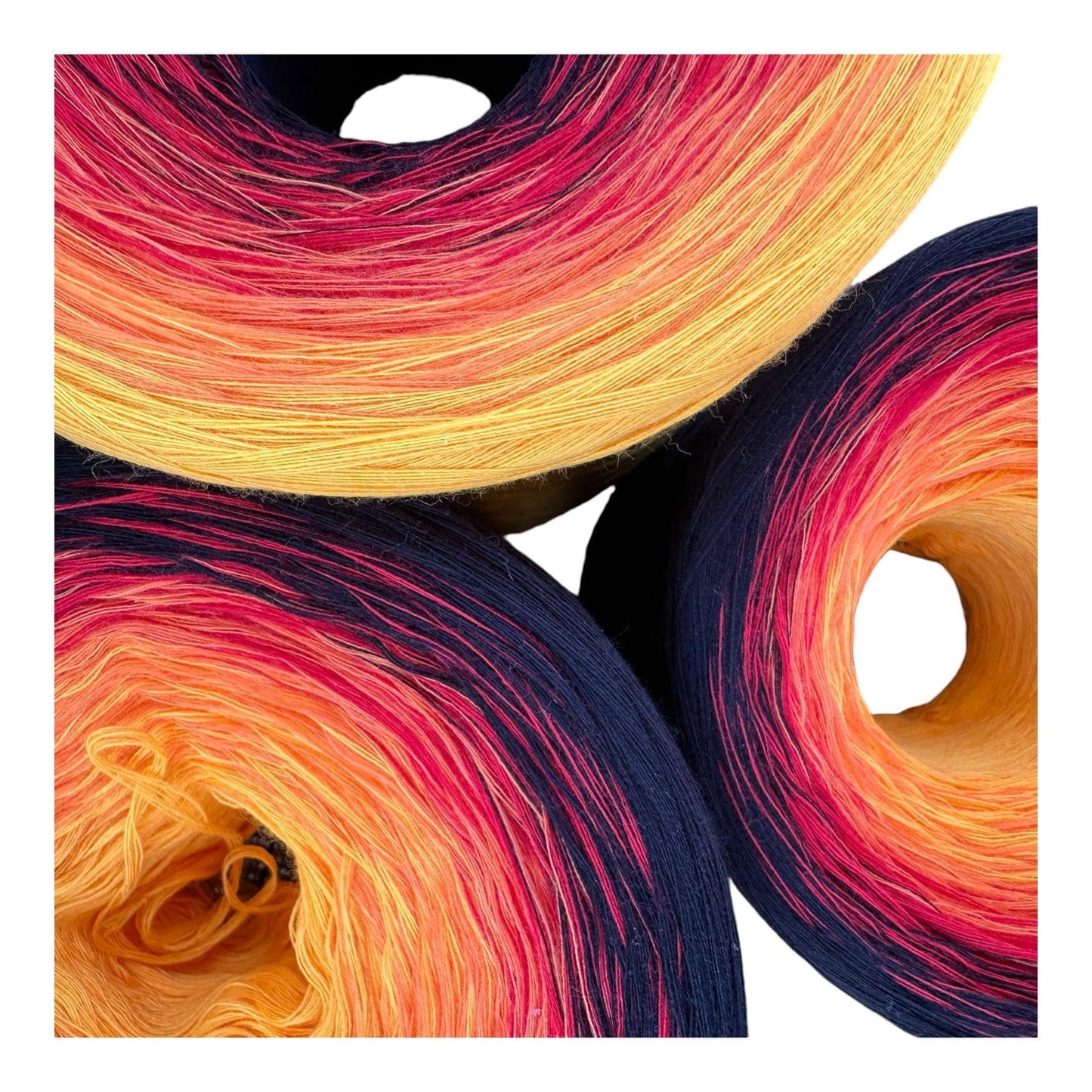 Fire Dance, Gradient Cotton Natural Fiber Yarn-Cotton Yarn, 8PLY-1400-Black-Renas Thread and Crafts