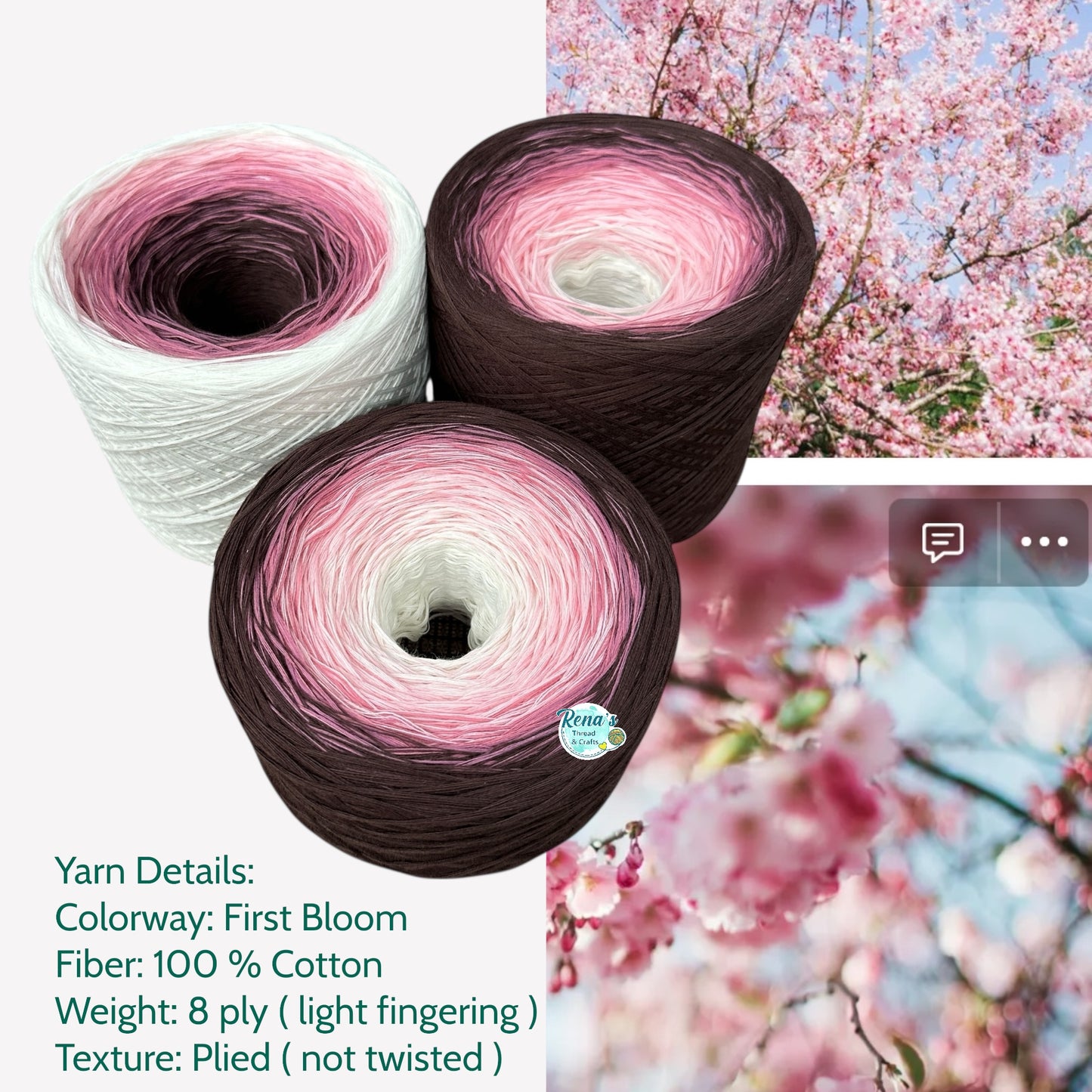 First Bloom, Gradient Cotton Natural Fiber Yarn
