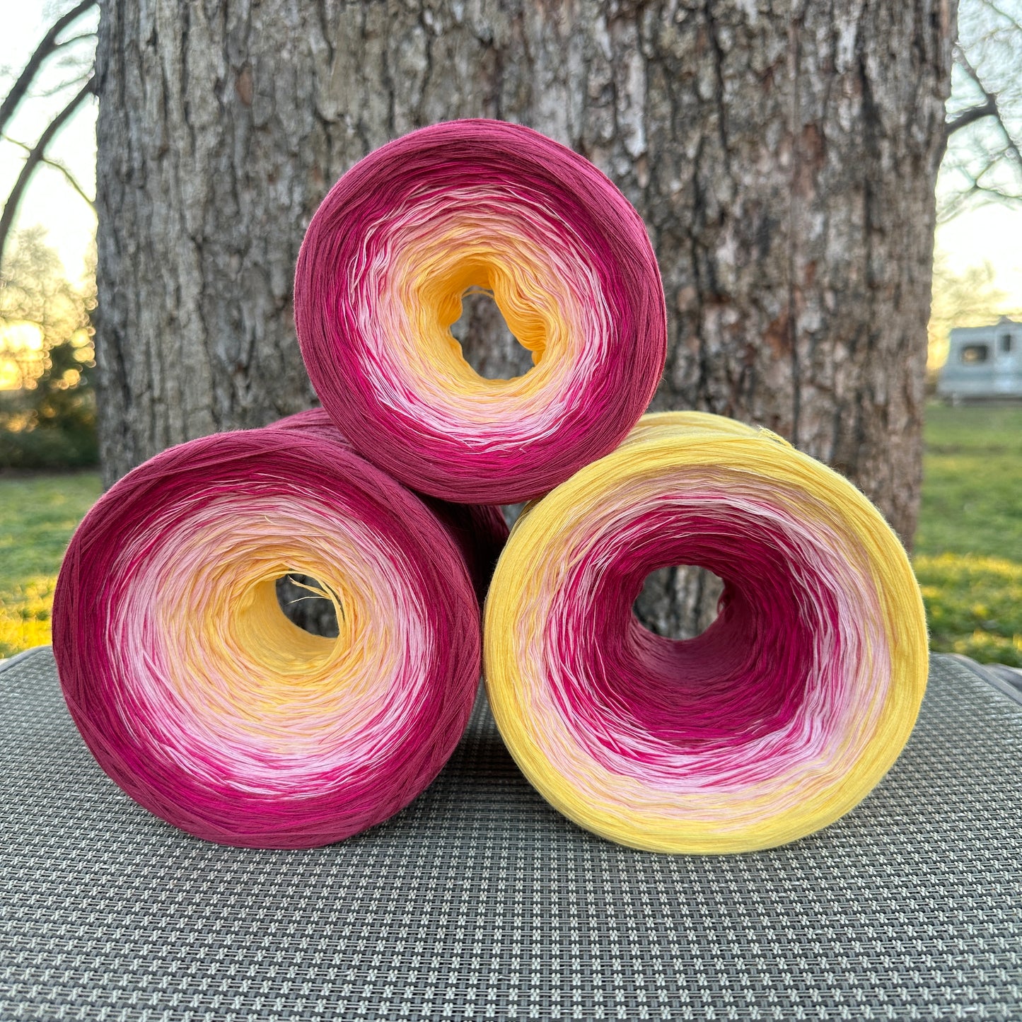 Honeysuckle, June Birth Flower, Gradient Cotton Natural Fiber Yarn