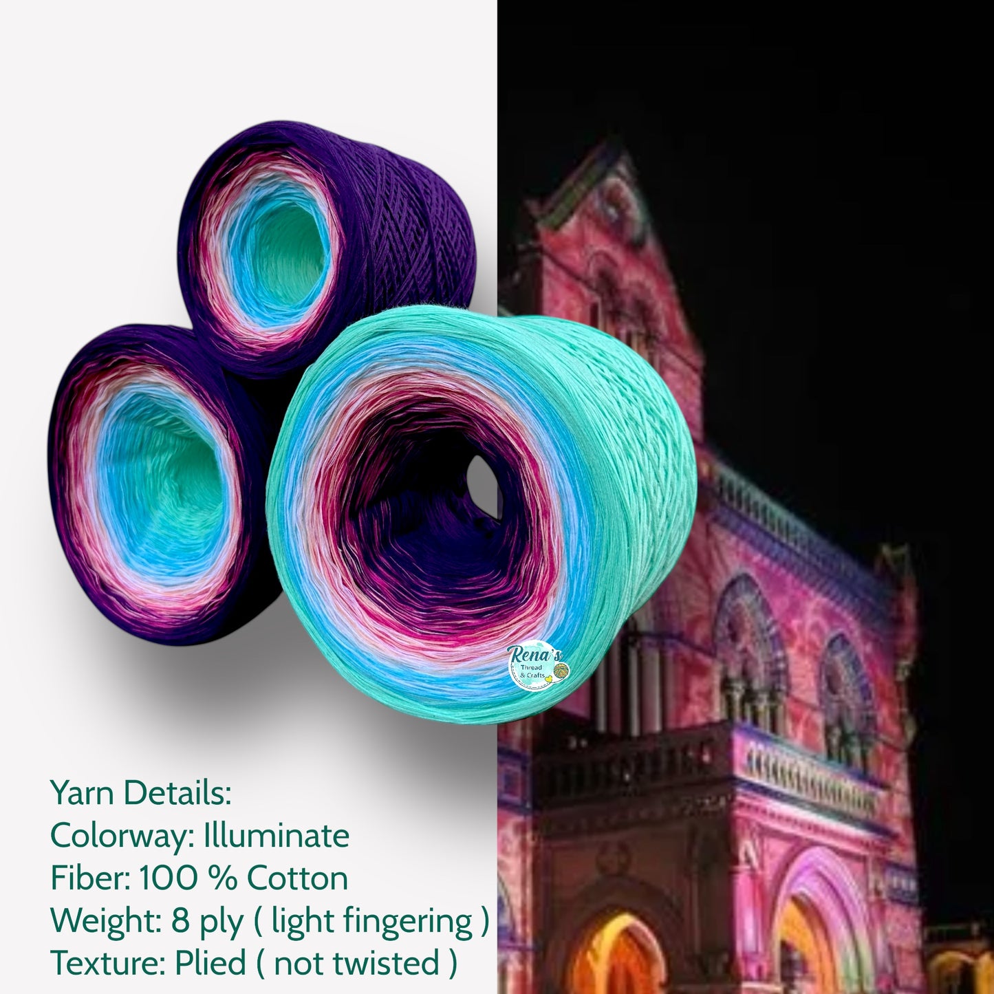 Iluminate, Gradient Cotton Natural Fiber Yarn