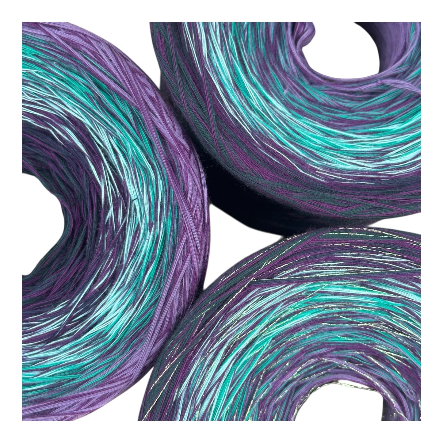Michi Purple Teal Mix, Gradient Cotton Natural Fiber Yarn