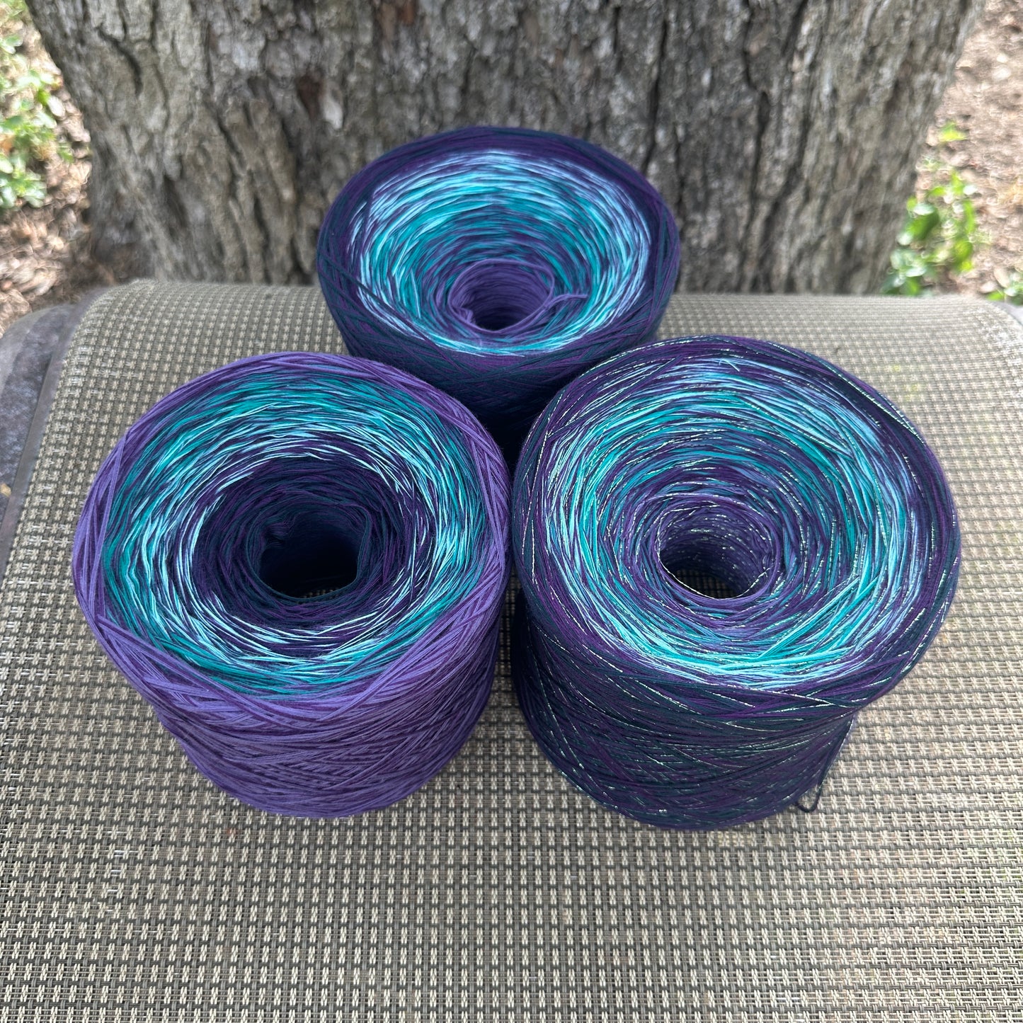 Michi Purple Teal Mix, Gradient Cotton Natural Fiber Yarn