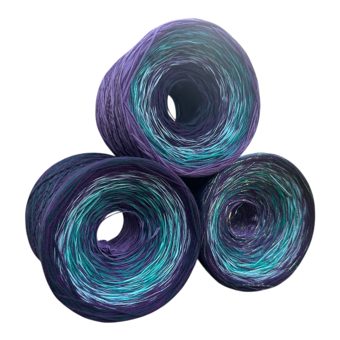 Michi Purple Teal Mix, Gradient Cotton Natural Fiber Yarn