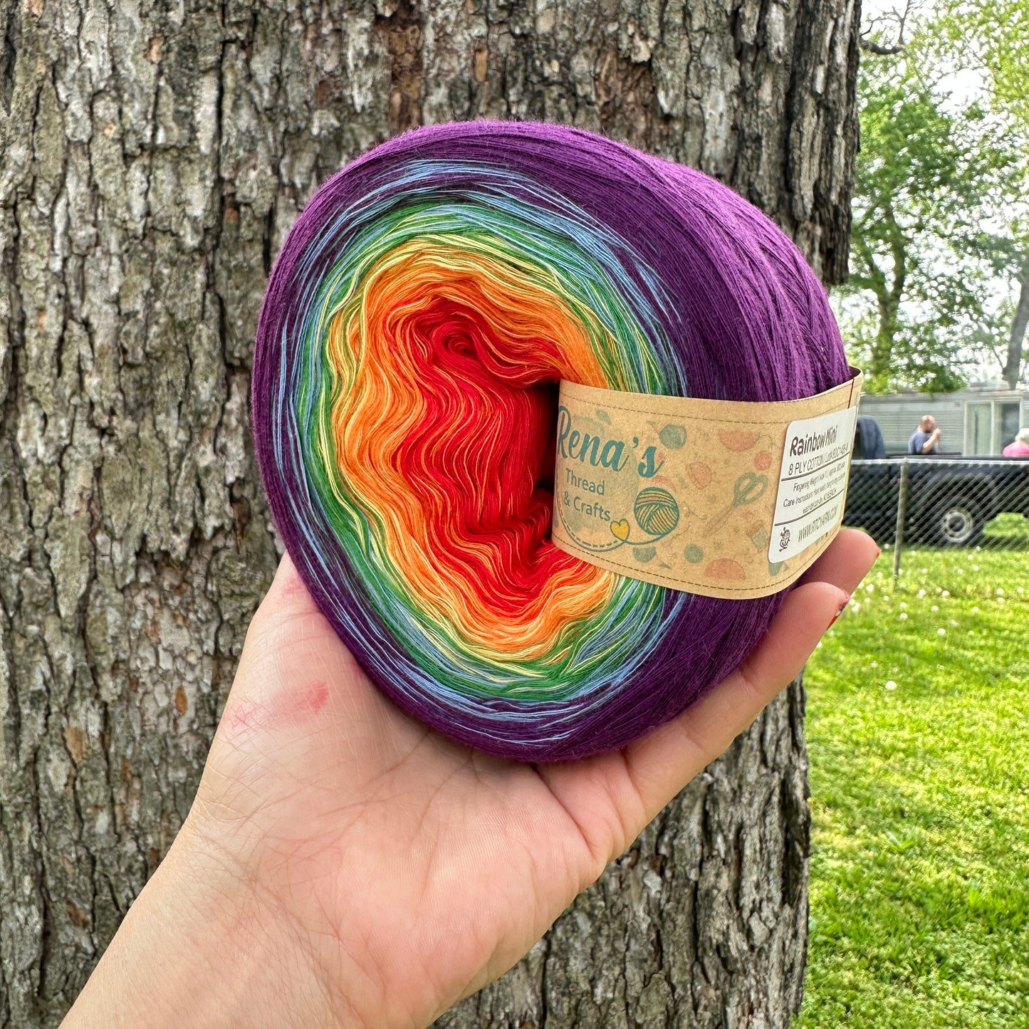 Rainbow Gradient Cotton Natural Fiber Yarn - Rena'sThreadandCrafts