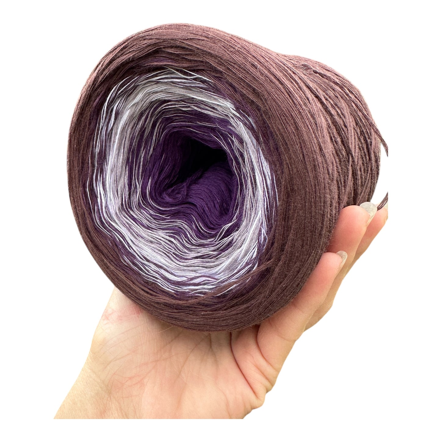 Rich Eggplant, Gradient Cotton Natural Fiber Yarn