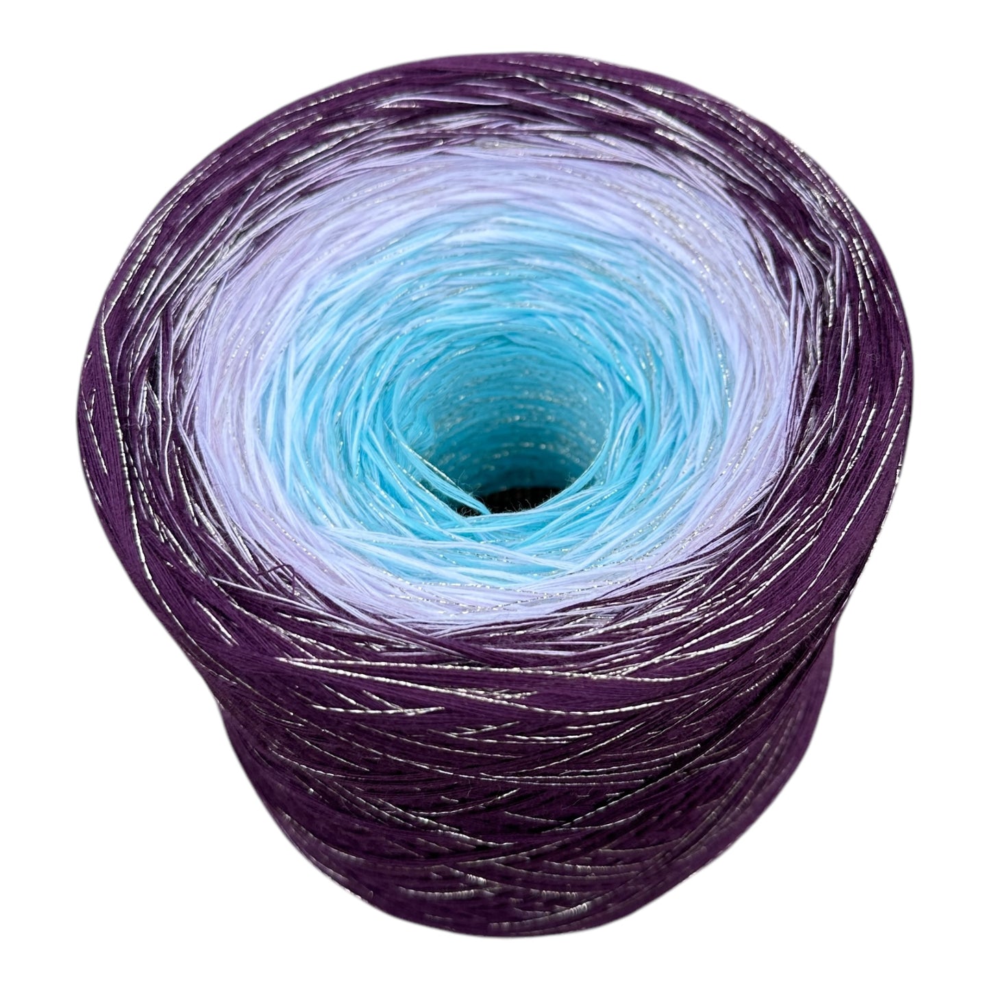 Tied With Love : Aqua & Plum, Gradient Yarn With Sparkle - Rena'sThreadandCrafts