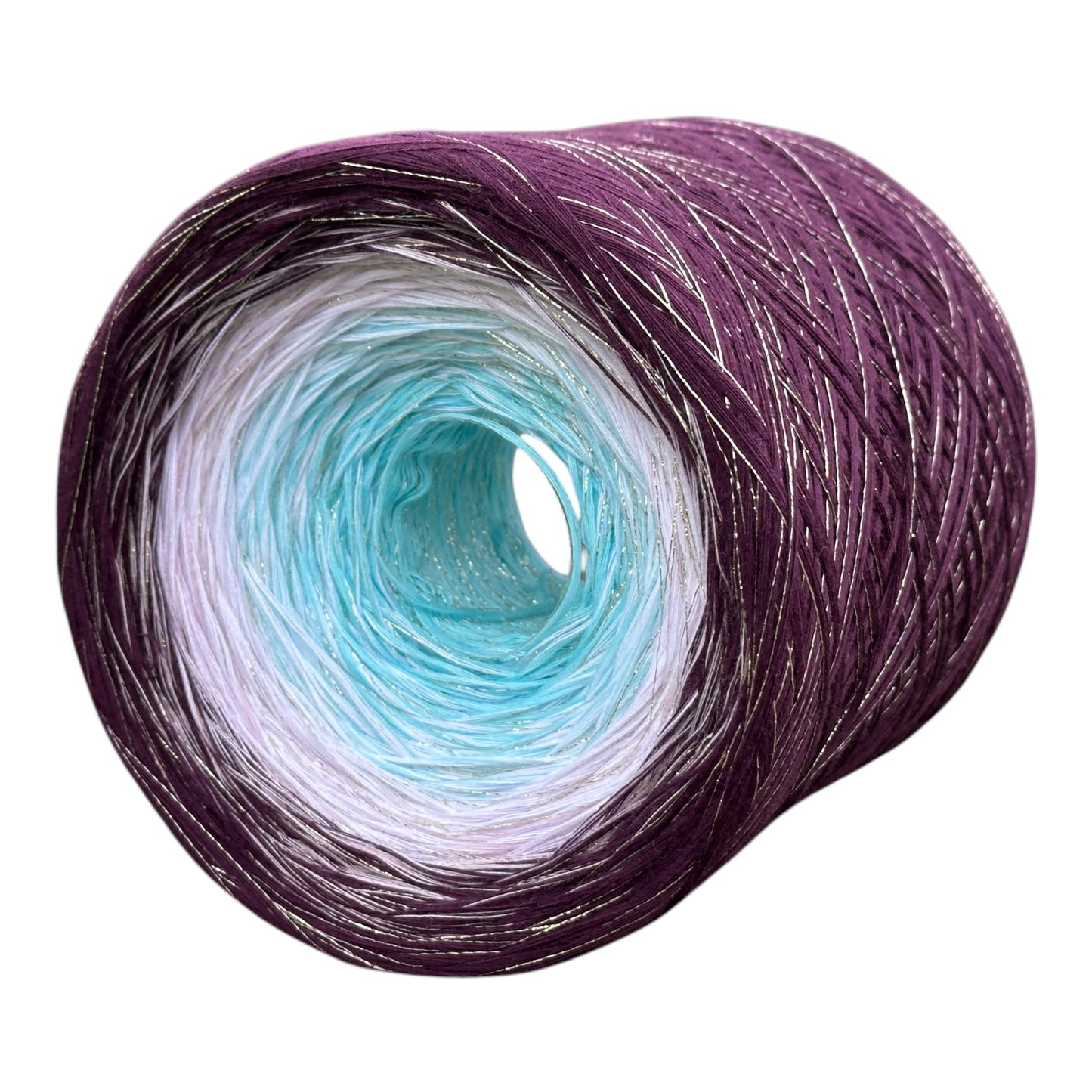 Tied With Love : Aqua & Plum, Gradient Yarn With Sparkle - Rena'sThreadandCrafts
