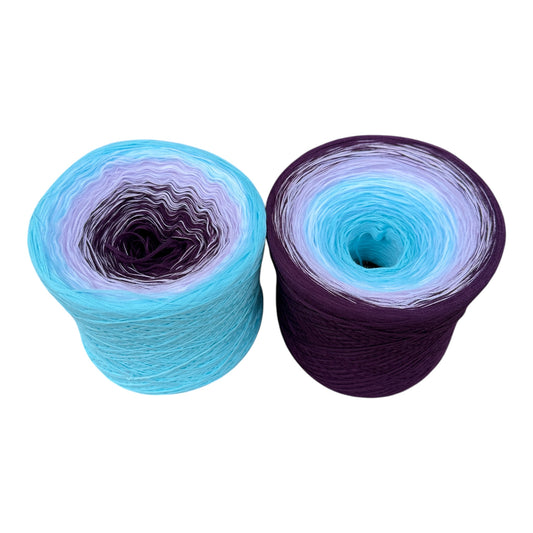 Tied With Love : Aqua & Plum, Gradient Yarn - Rena'sThreadandCrafts