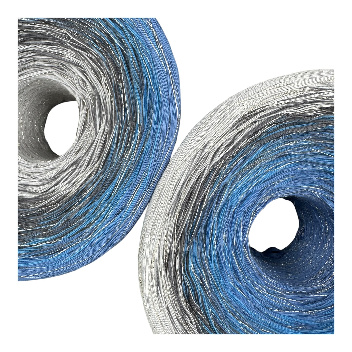 Tied With Love : Blue & Gray, Gradient Yarn With Sparkle - Rena'sThreadandCrafts