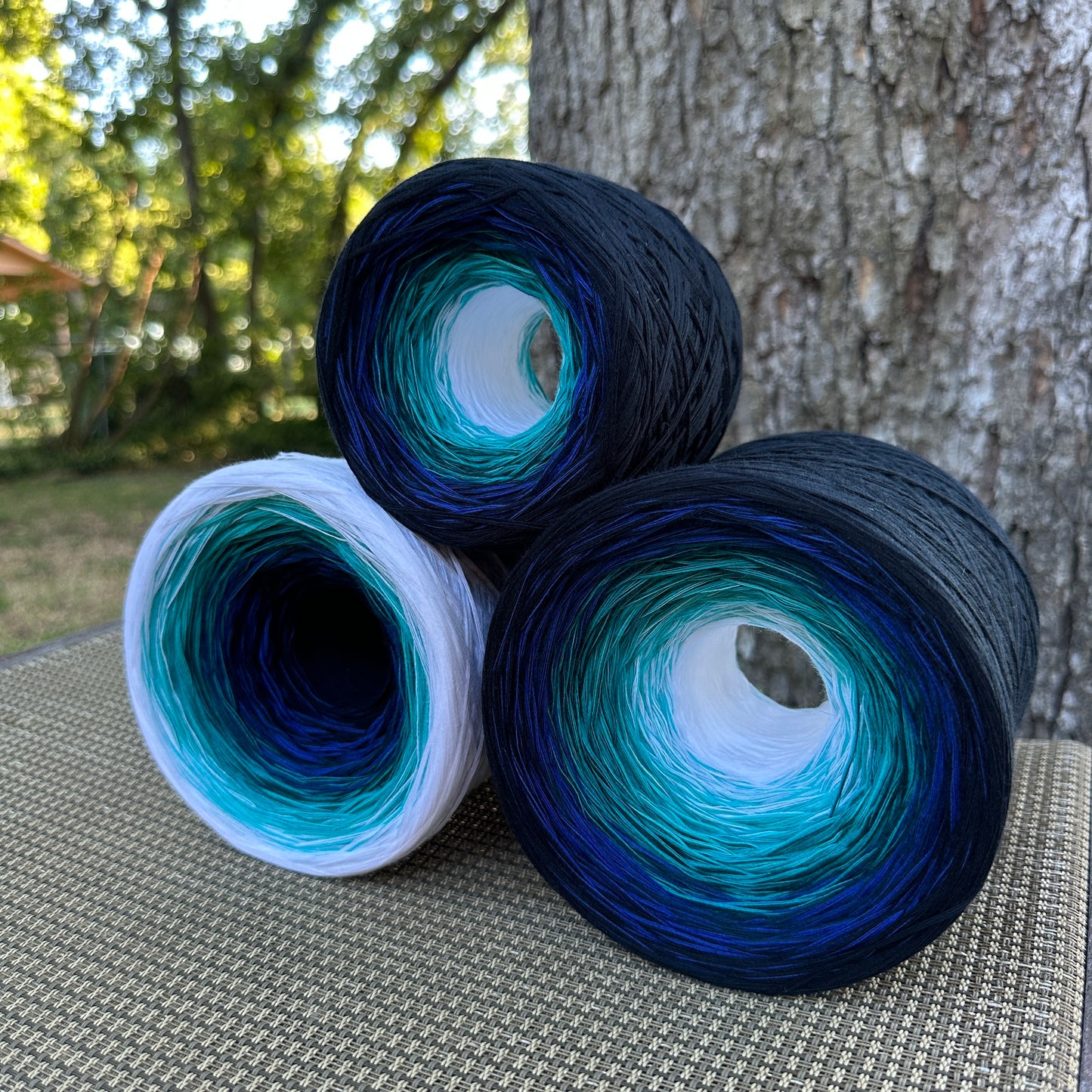 Tied With Love : Blue and White , Gradient Cotton Natural Fiber Yarn