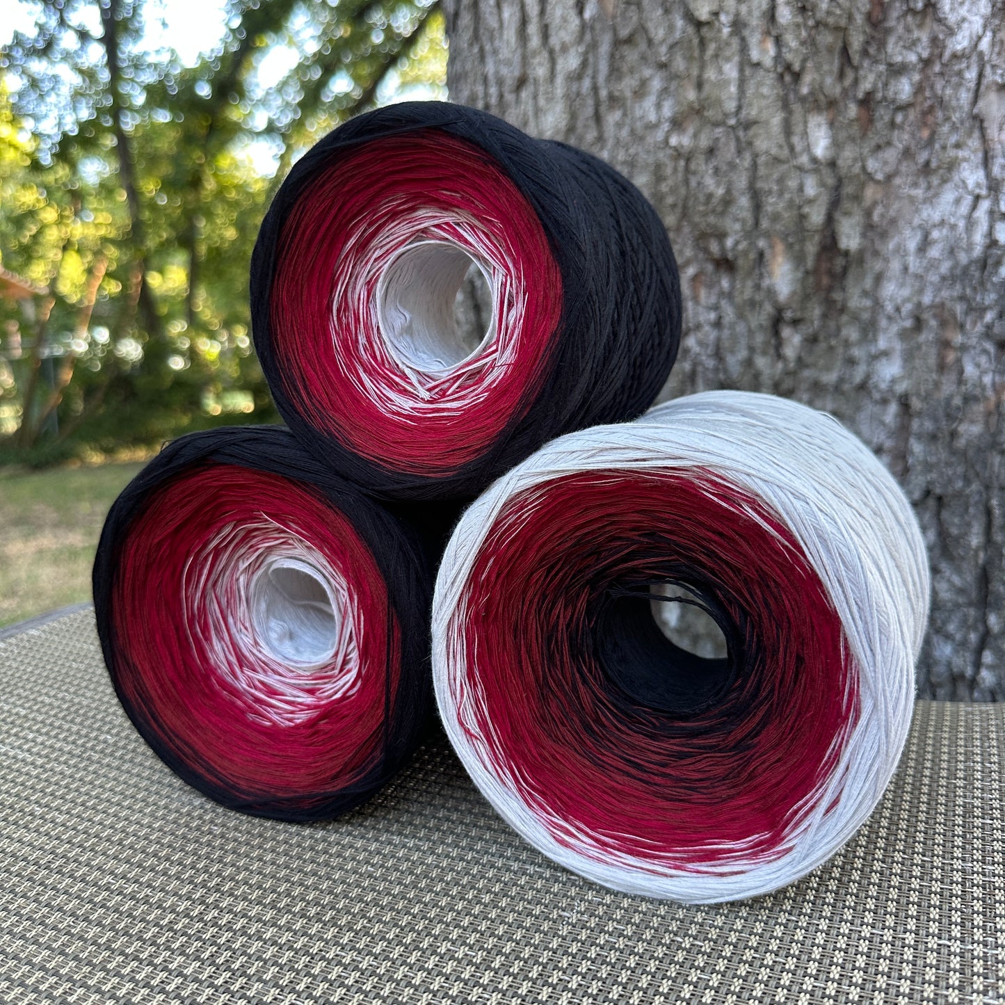Tied With Love : Red & Gray, Gradient Cotton Natural Fiber Yarn