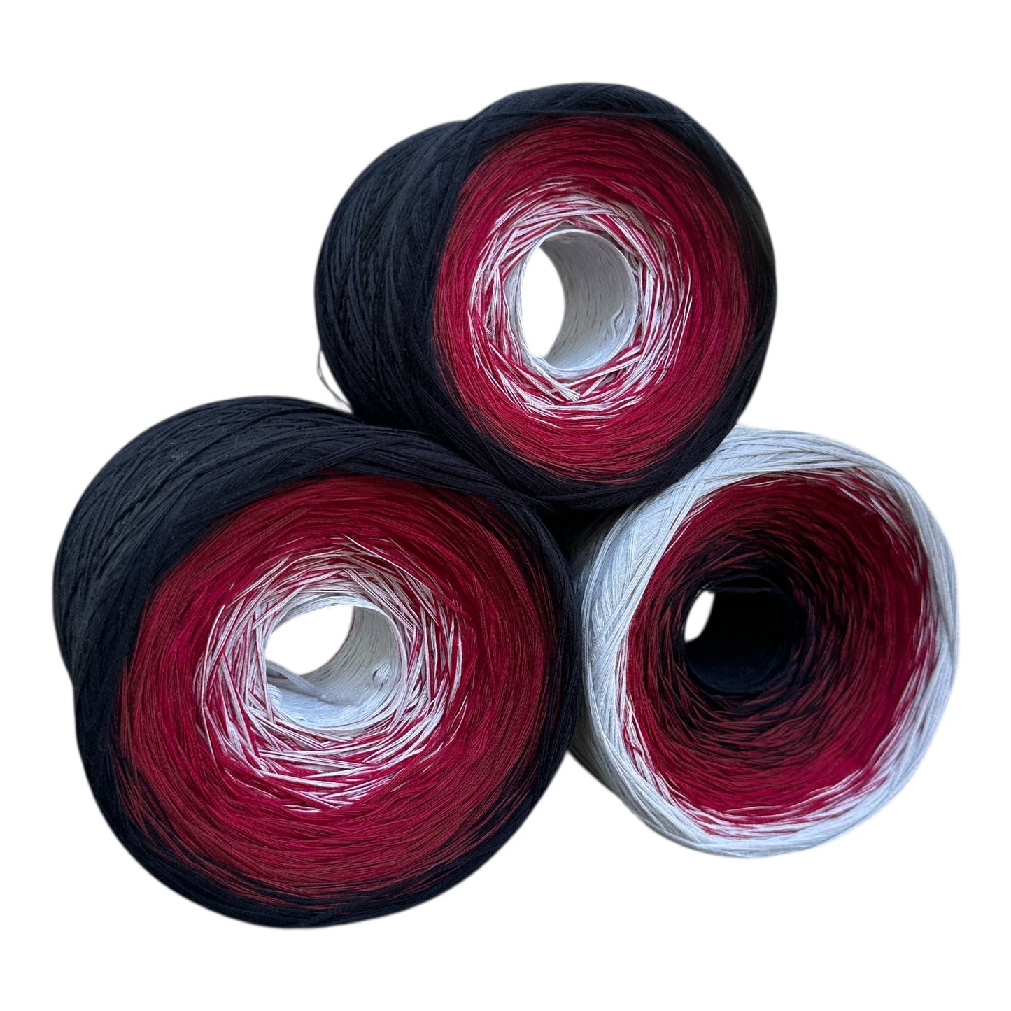 Tied With Love : Red & Gray, Gradient Cotton Natural Fiber Yarn