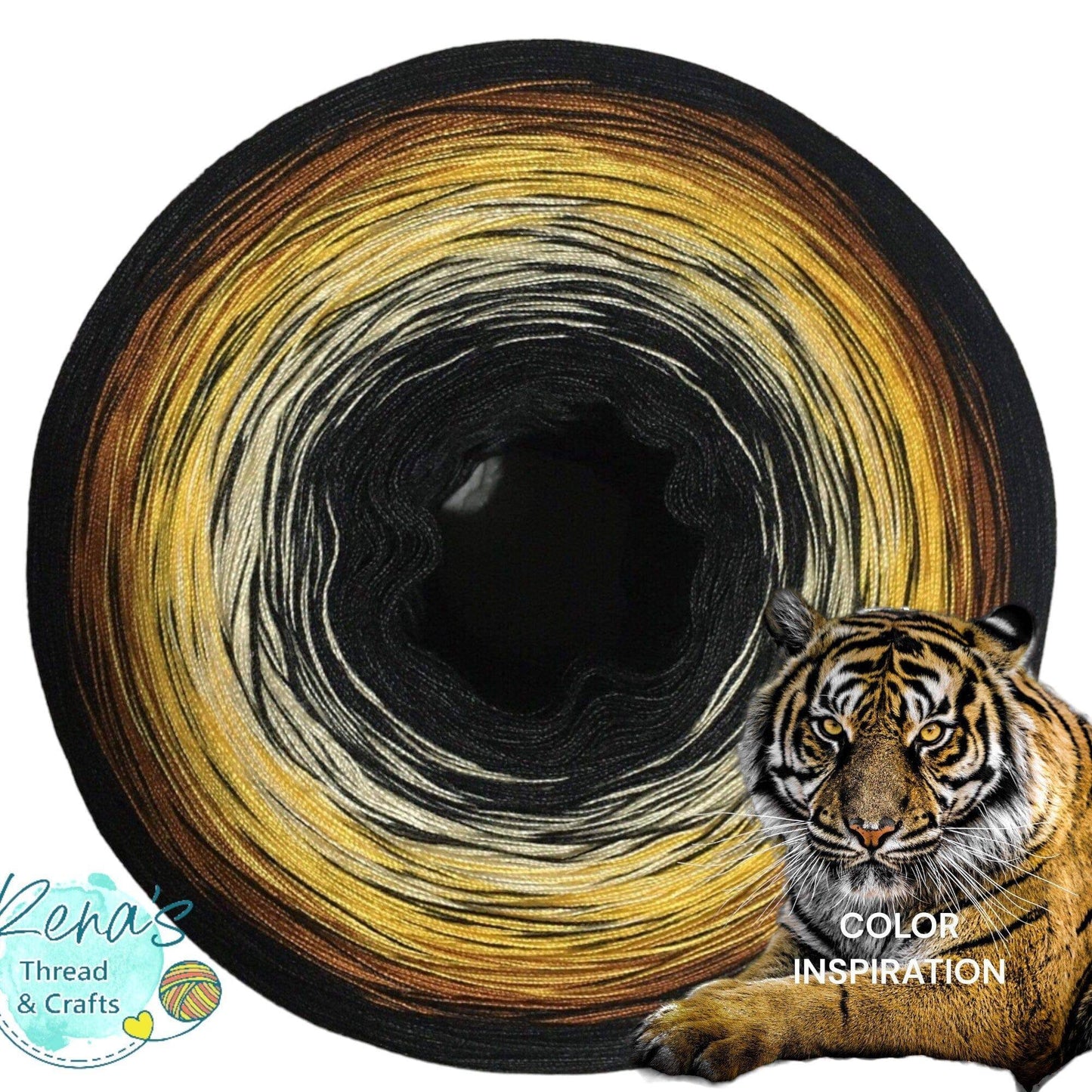 Tiger inspired 4PLY Polyester Gradient Yarn Cake-Rena'sThreadandCrafts-Rena'sThreadandCrafts