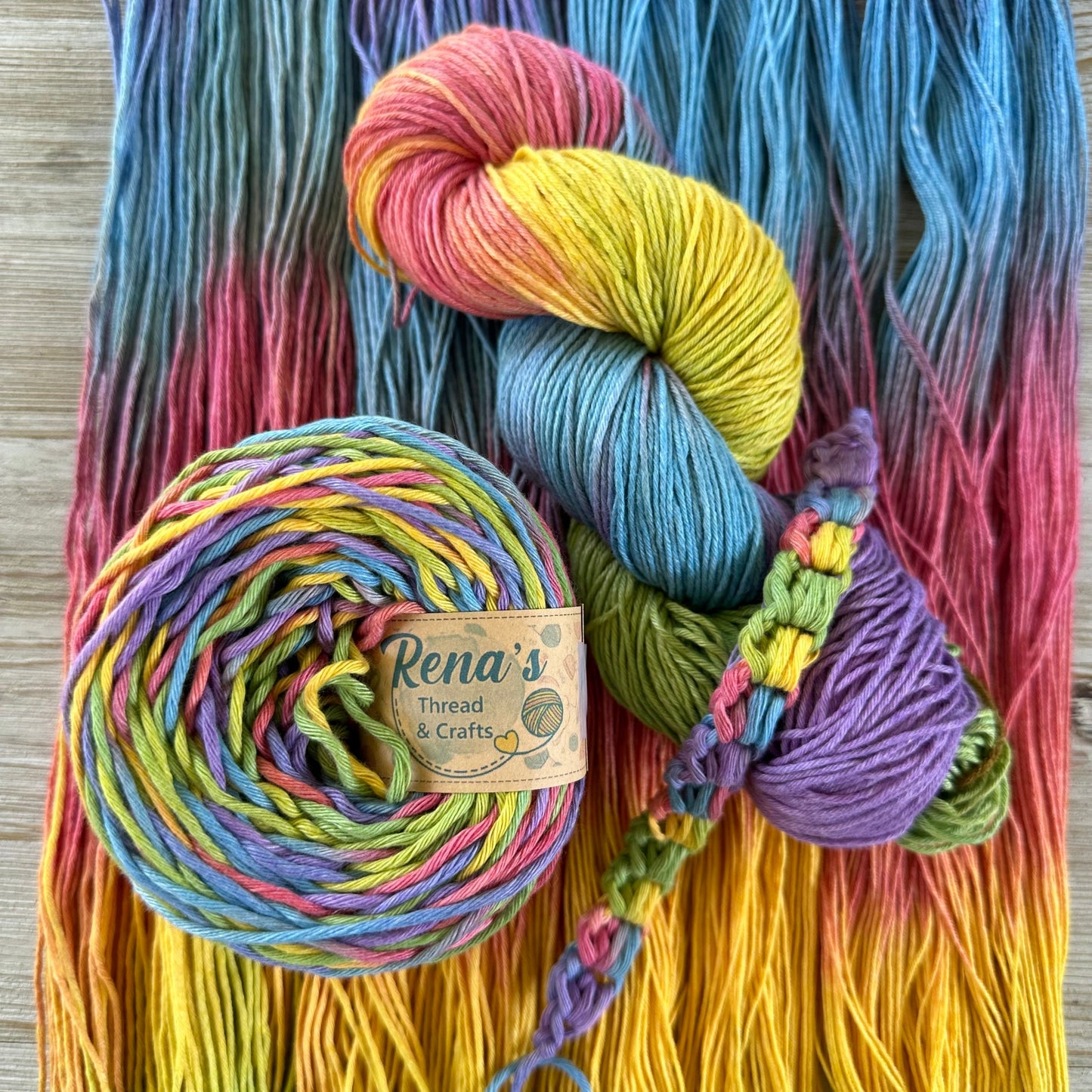 Bold and Bright, Hand Dyed Cotton Natural Fiber Yarn-YARN-RenasThreadandCrafts-RenasThreadandCrafts