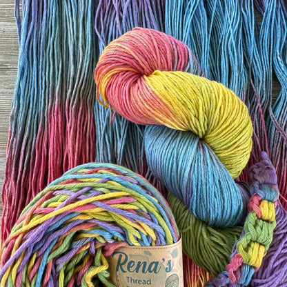 Bold and Bright, Hand Dyed Cotton Natural Fiber Yarn-YARN-RenasThreadandCrafts-RenasThreadandCrafts