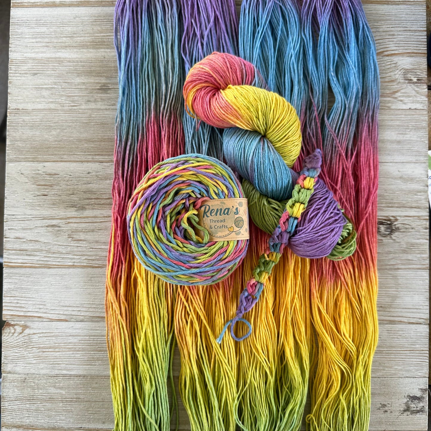 Bold and Bright, Hand Dyed Cotton Natural Fiber Yarn-YARN-RenasThreadandCrafts-RenasThreadandCrafts