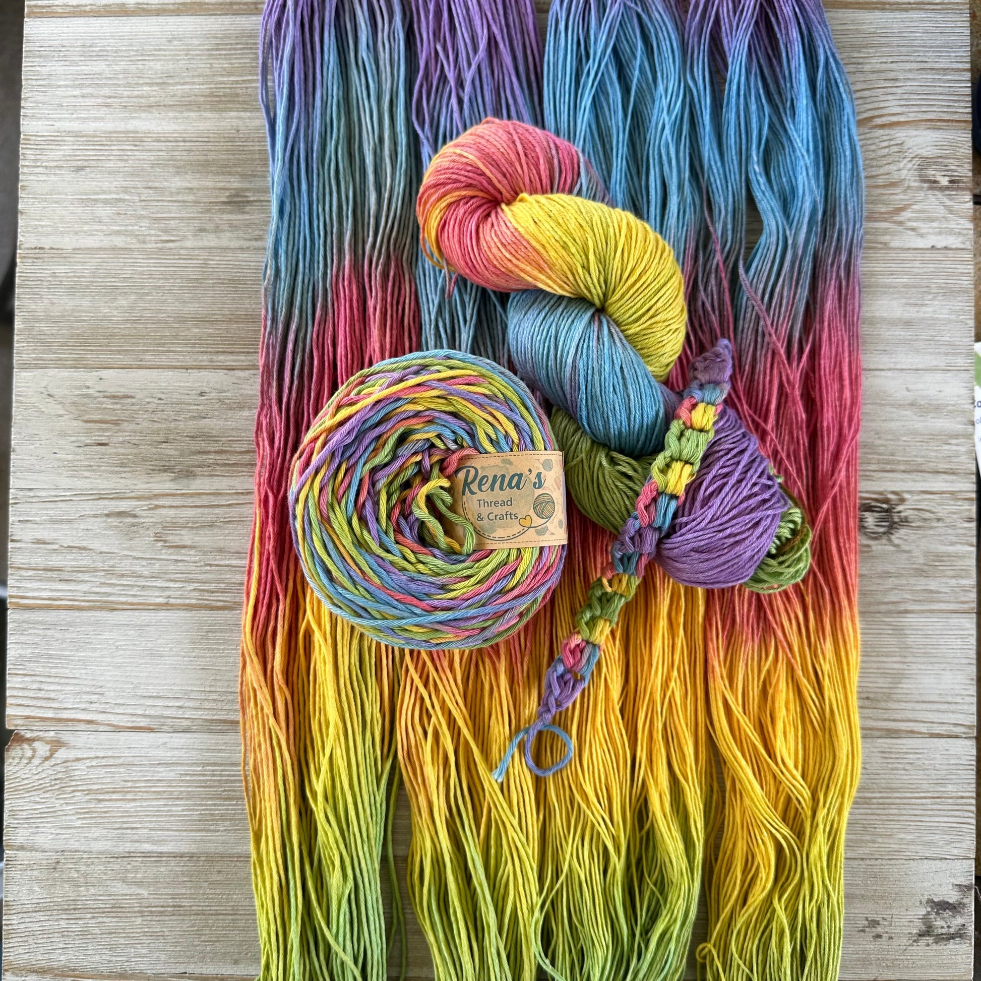 Bold and Bright, Hand Dyed Cotton Natural Fiber Yarn-YARN-RenasThreadandCrafts-RenasThreadandCrafts