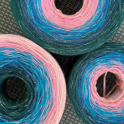 Celestial Lake Sparkle, Gradient Yarn With Sparkle