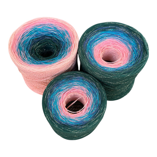 Celestial Lake Sparkle, Gradient Yarn With Sparkle