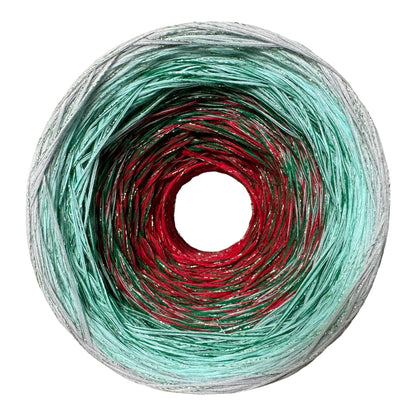 Christmas Yarn Inspired 9PLY Gradient Cake Yarn-Cotton Yarn, 8PLY , Sparkle-Rena'sThreadandCrafts-Light Color outside - Approx. 1, 400-Rena&#39;sThreadandCrafts