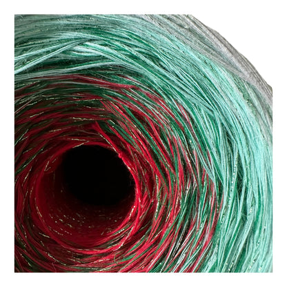 Christmas Yarn Inspired 9PLY Gradient Cake Yarn-Cotton Yarn, 8PLY , Sparkle-Rena'sThreadandCrafts-Red Color outside - Approx. 800-Rena&#39;sThreadandCrafts