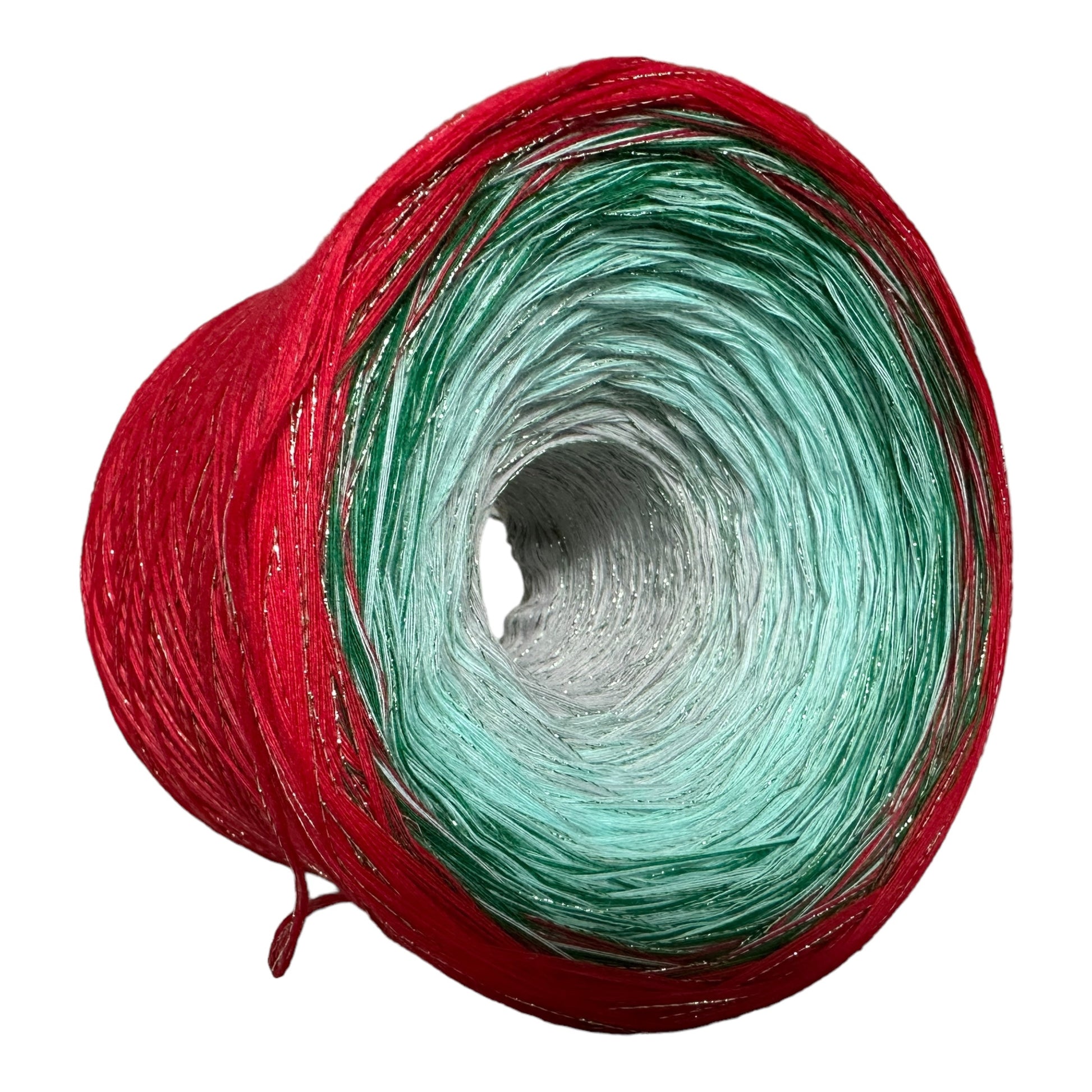 Christmas Yarn Inspired 9PLY Gradient Cake Yarn-Cotton Yarn, 8PLY , Sparkle-Rena'sThreadandCrafts-Red Color outside - Approx. 800-Rena&#39;sThreadandCrafts