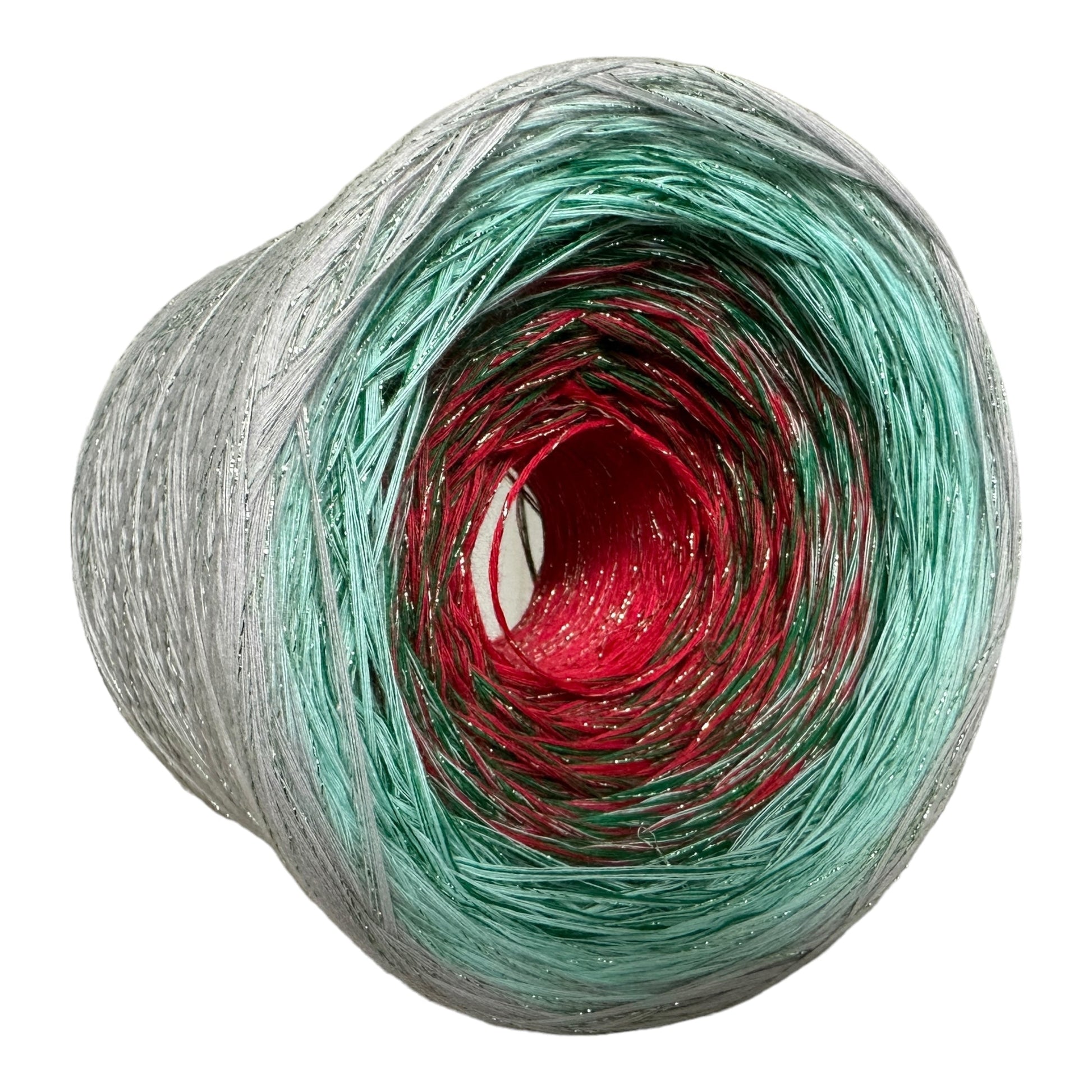 Christmas Yarn Inspired 9PLY Gradient Cake Yarn-Cotton Yarn, 8PLY , Sparkle-Rena'sThreadandCrafts-Red Color outside - Approx. 800-Rena&#39;sThreadandCrafts