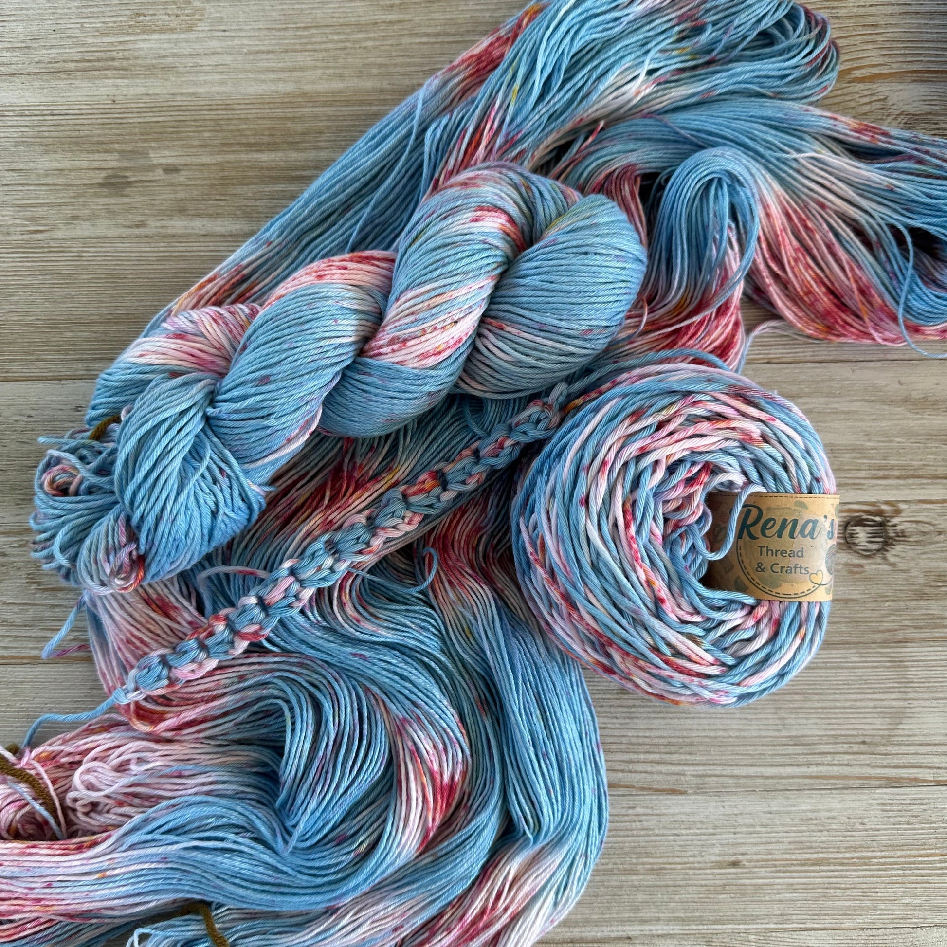 Coastal Charm, Hand Dyed Cotton Natural Fiber Yarn-YARN-RenasThreadandCrafts-RenasThreadandCrafts