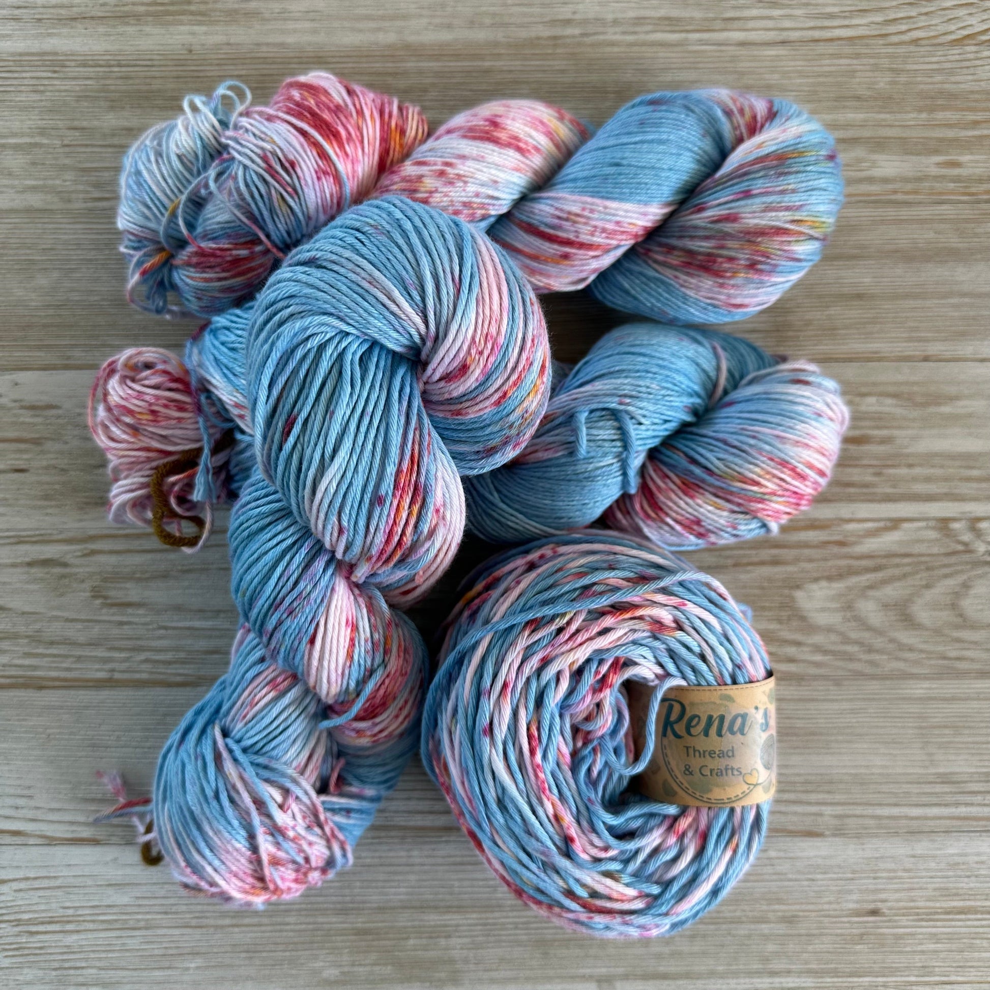 Coastal Charm, Hand Dyed Cotton Natural Fiber Yarn-YARN-RenasThreadandCrafts-RenasThreadandCrafts