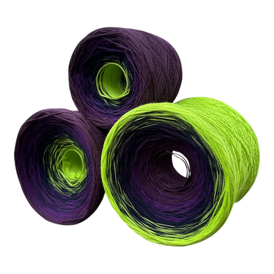 Electric Plum, Gradient Cotton Natural Fiber Yarn