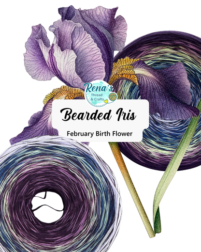 February - Bearded Iris, Gradient Cotton Natural Fiber Yarn - Rena'sThreadandCrafts
