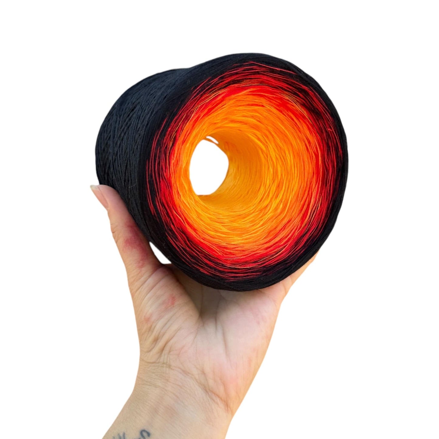 Fire Dance, Gradient Cotton Natural Fiber Yarn-Cotton Yarn, 8PLY-800-Yellow-Renas Thread and Crafts