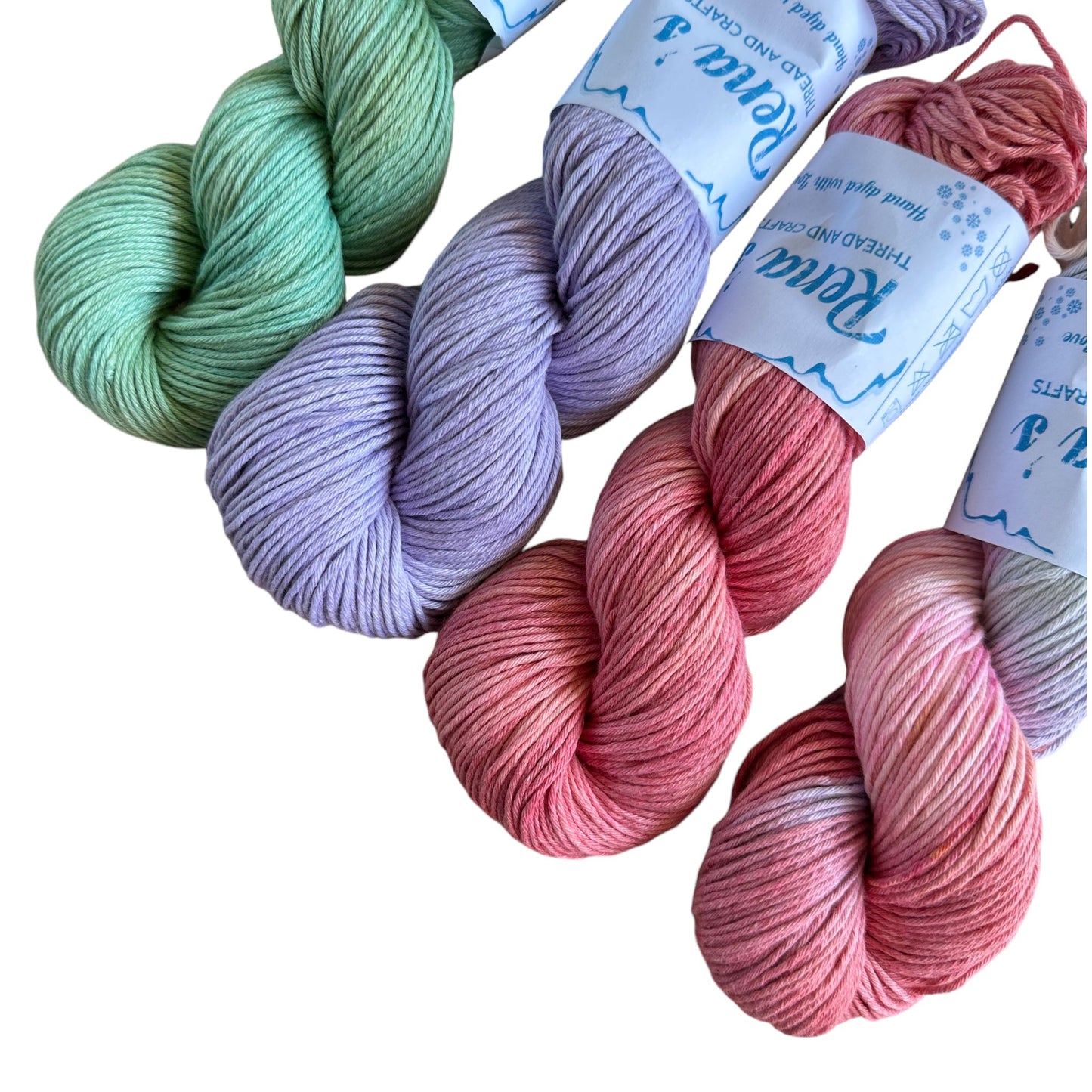 Frosted Berries Set, Hand Dyed, Natural Fiber Yarn-YARN-Renas Thread and Crafts