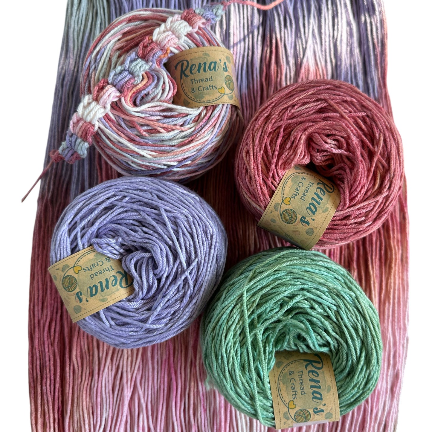 Frosted Berries Set, Hand Dyed, Natural Fiber Yarn-YARN-Renas Thread and Crafts