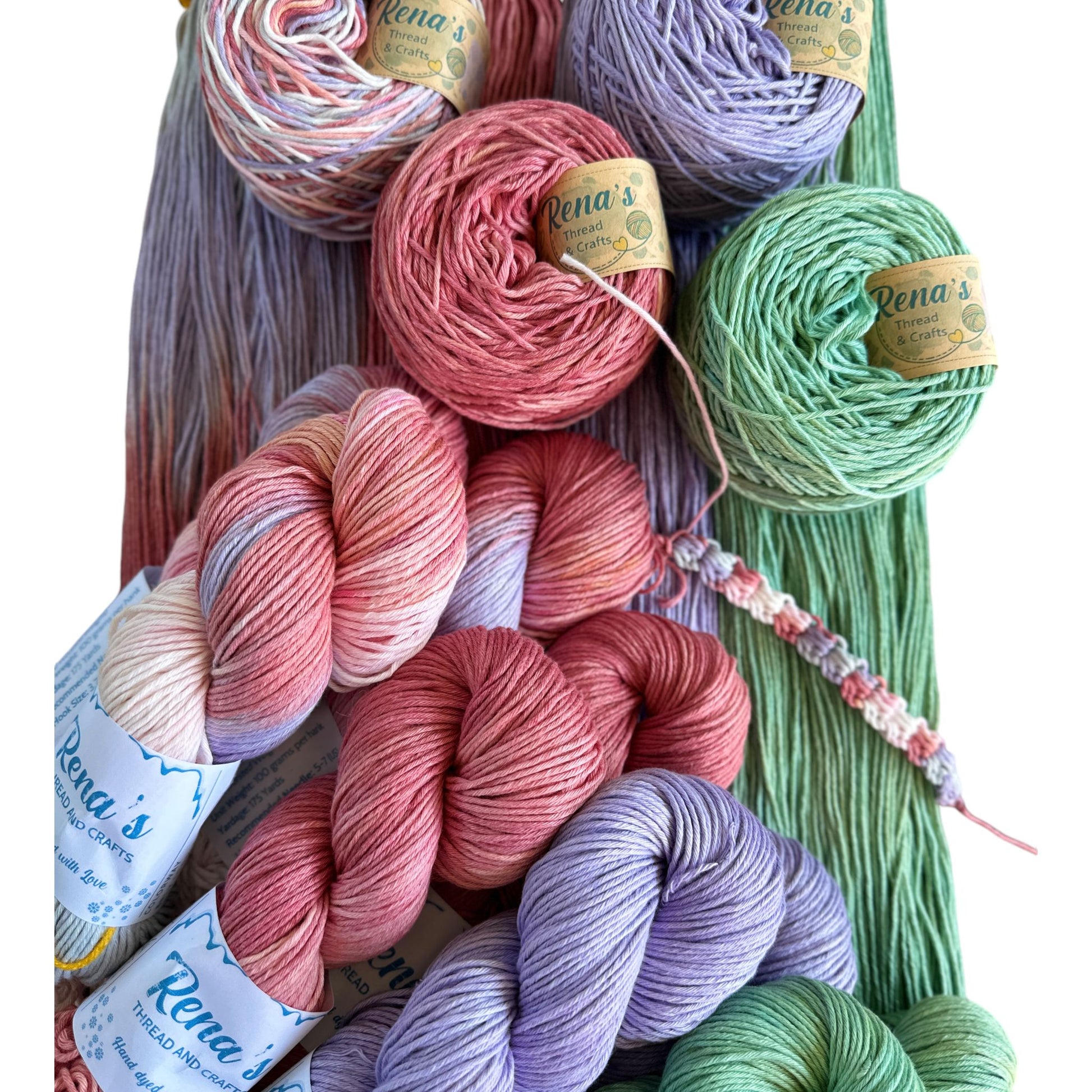 Frosted Berries Set, Hand Dyed, Natural Fiber Yarn-YARN-Renas Thread and Crafts