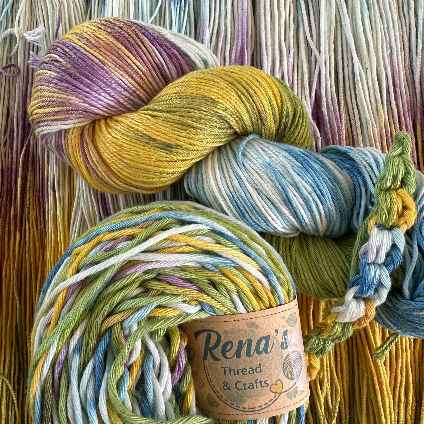 Grand Prairie, Hand Dyed Cotton Natural Fiber Yarn-YARN-Fingering Weight (1)-50-Renas Thread and Crafts