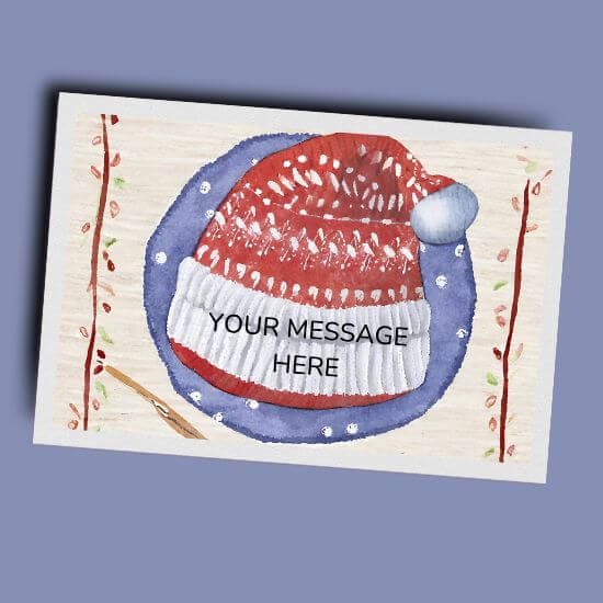 Greeting Card-Gift Option-Rena'sThreadandCrafts-Christmas Hat-Rena&#39;sThreadandCrafts