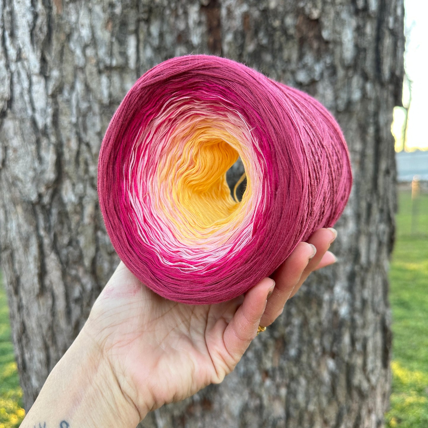 Honeysuckle, June Birth Flower, Gradient Cotton Natural Fiber Yarn - Rena'sThreadandCrafts