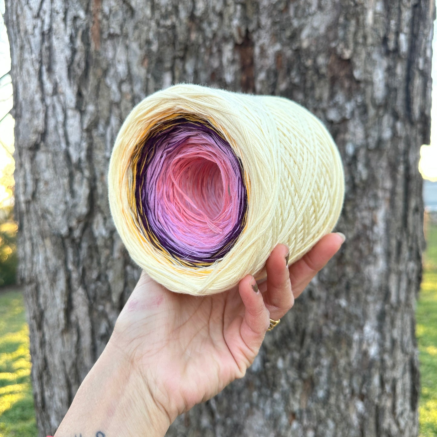 Iris , February Birth Flower, Gradient Cotton Natural Fiber Yarn - Rena'sThreadandCrafts