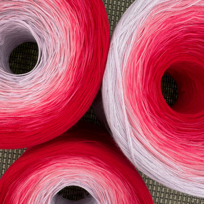 January - Carnation, Gradient Cotton Natural Fiber Yarn - Rena'sThreadandCrafts