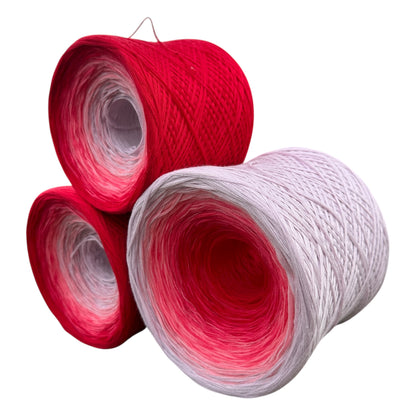 January - Carnation, Gradient Cotton Natural Fiber Yarn - Rena'sThreadandCrafts