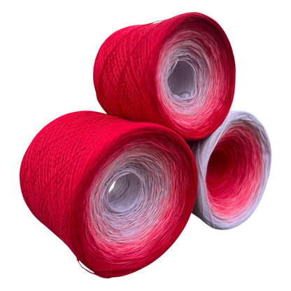 January - Carnation, Gradient Cotton Natural Fiber Yarn - Rena'sThreadandCrafts