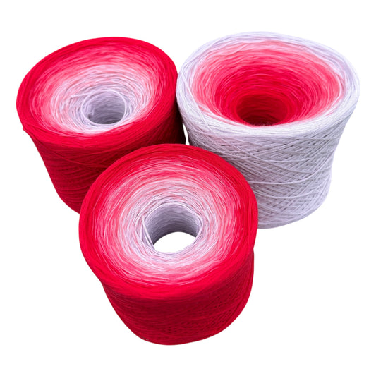 January - Carnation, Gradient Cotton Natural Fiber Yarn - Rena'sThreadandCrafts