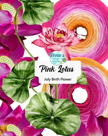 July - Lotus, Gradient Cotton Natural Fiber Yarn - Rena'sThreadandCrafts