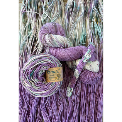 Lavender Feilds, Hand Dyed Cotton Natural Fiber Yarn-YARN-RenasThreadandCrafts-RenasThreadandCrafts