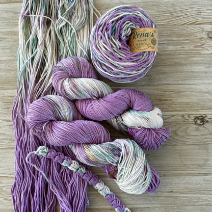 Lavender Feilds, Hand Dyed Cotton Natural Fiber Yarn-YARN-RenasThreadandCrafts-RenasThreadandCrafts