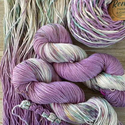 Lavender Feilds, Hand Dyed Cotton Natural Fiber Yarn-YARN-RenasThreadandCrafts-RenasThreadandCrafts